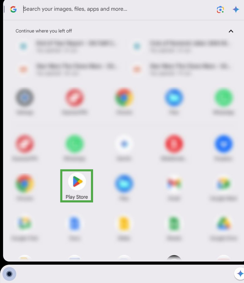 Play Store app in the Chromebook launcher
