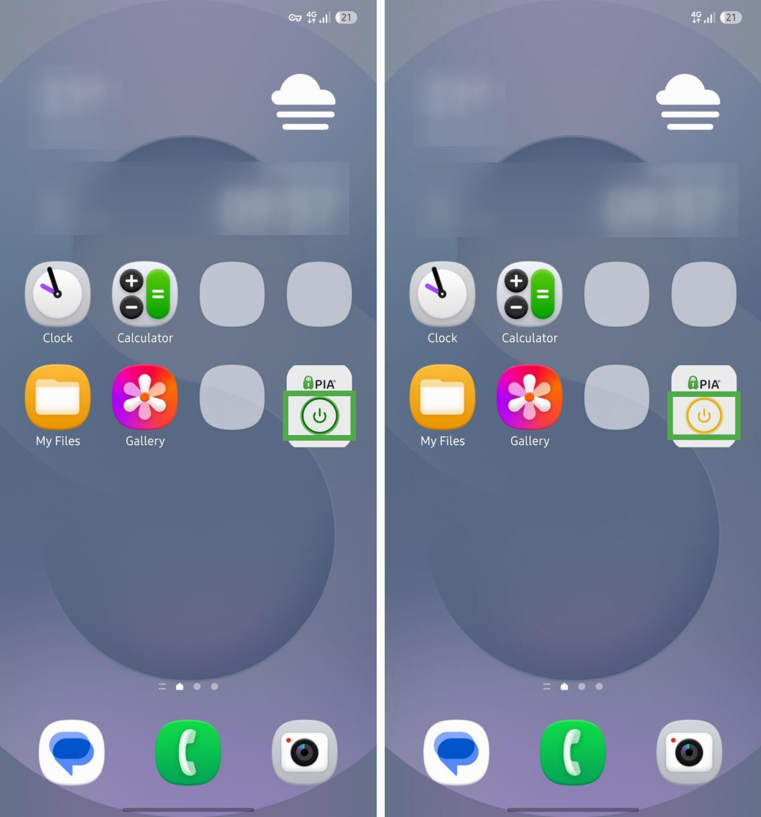  Disconnected PIA VPN widget.