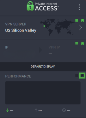 Private Internet Access app with Quick Connect widget highlighted.