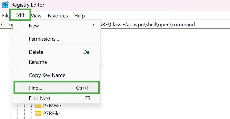 Windows "Run" dialog box with "regedit" typed into the open field, which is highlighted in a green box.